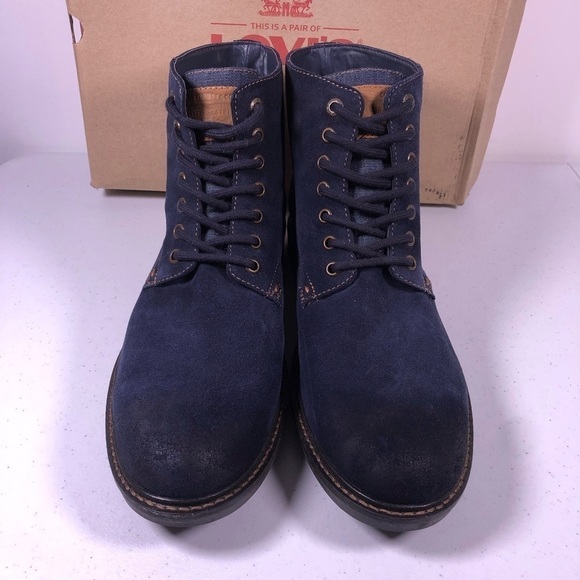 LEVI’S Sheffield Suede Navy Leather Work Boots - Picture 5 of 10